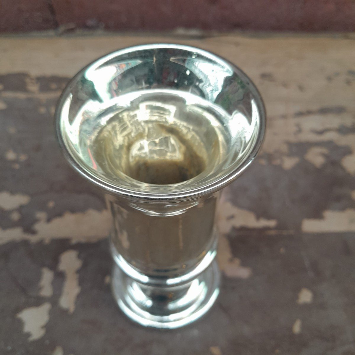 Vase En Verre Soufflé églomisé, Napoléon III, XIXème-photo-3
