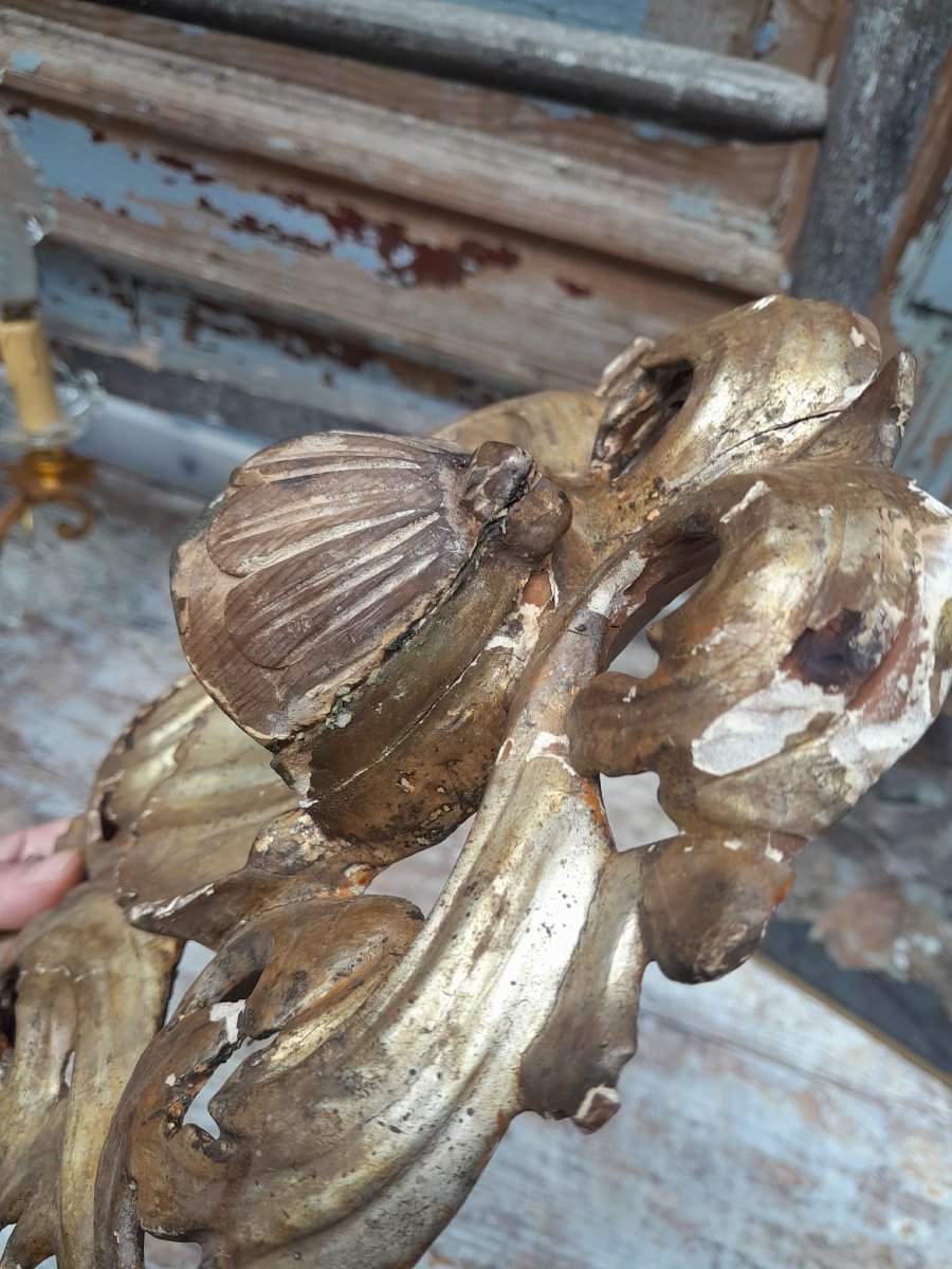 Bénitier En Bois Argenté, Toscane, XVIIIè-photo-3