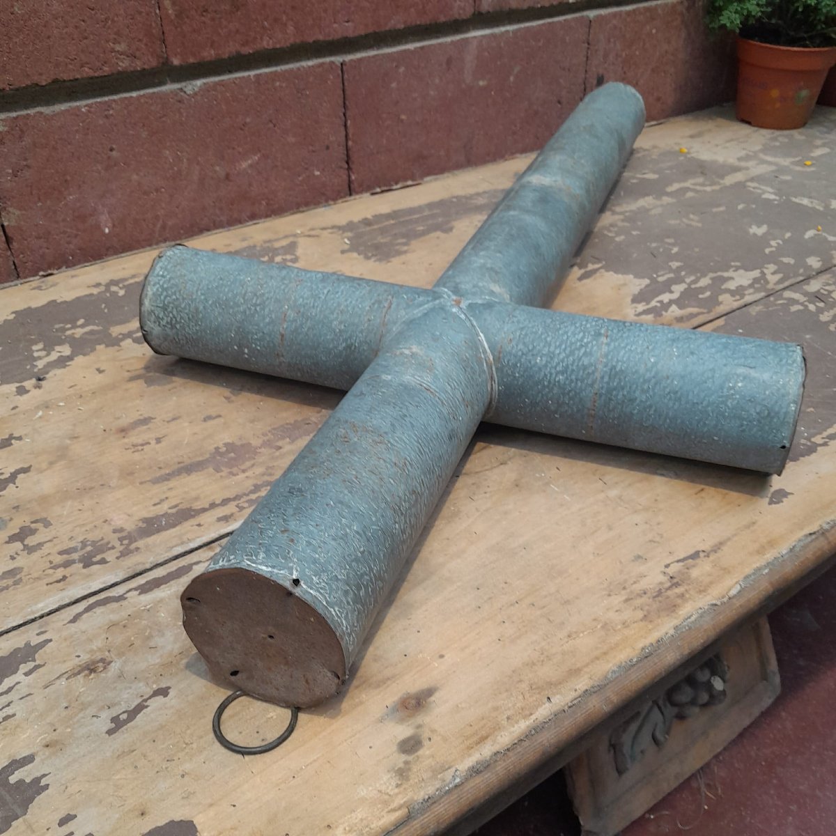 Zinc Processional Cross, Circa 1880-photo-3
