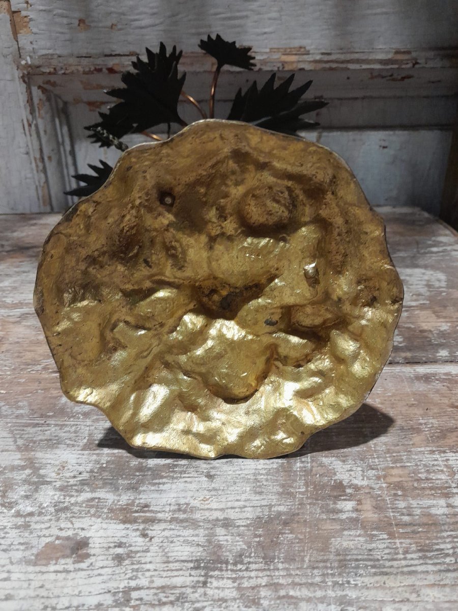 Ensemble ornemental, Girafe et palmiers, bronze,  début XXÈME-photo-3