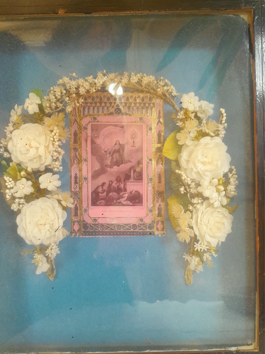 Communion Frame, Napoleon III Period, Blackened Wood.-photo-2