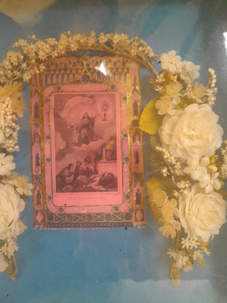 Communion Frame, Napoleon III Period, Blackened Wood.-photo-3