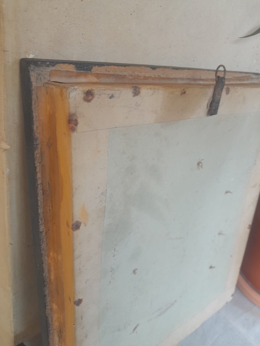 Communion Frame, Napoleon III Period, Blackened Wood.-photo-3