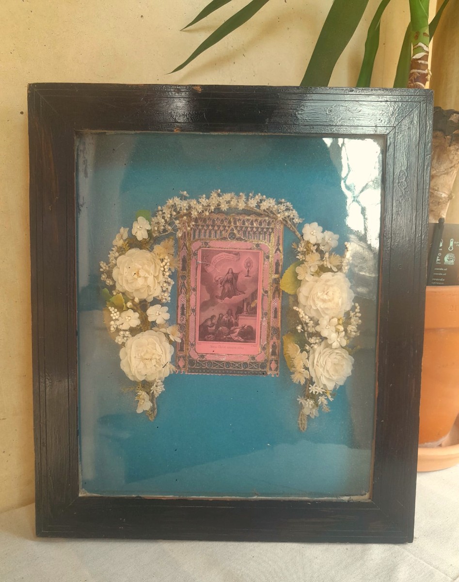 Communion Frame, Napoleon III Period, Blackened Wood.