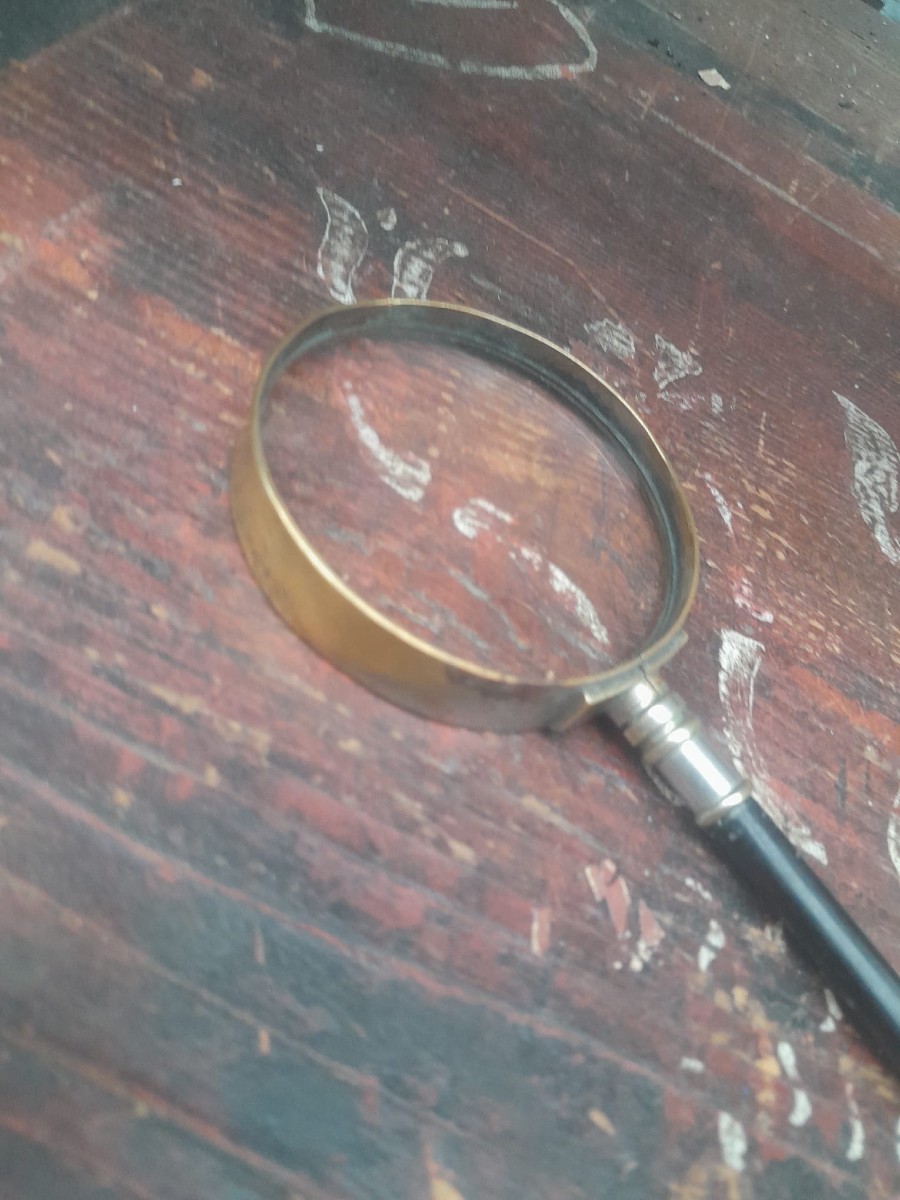 Loupe de bureau, métal et fanon de baleine, XIXÈME-photo-2