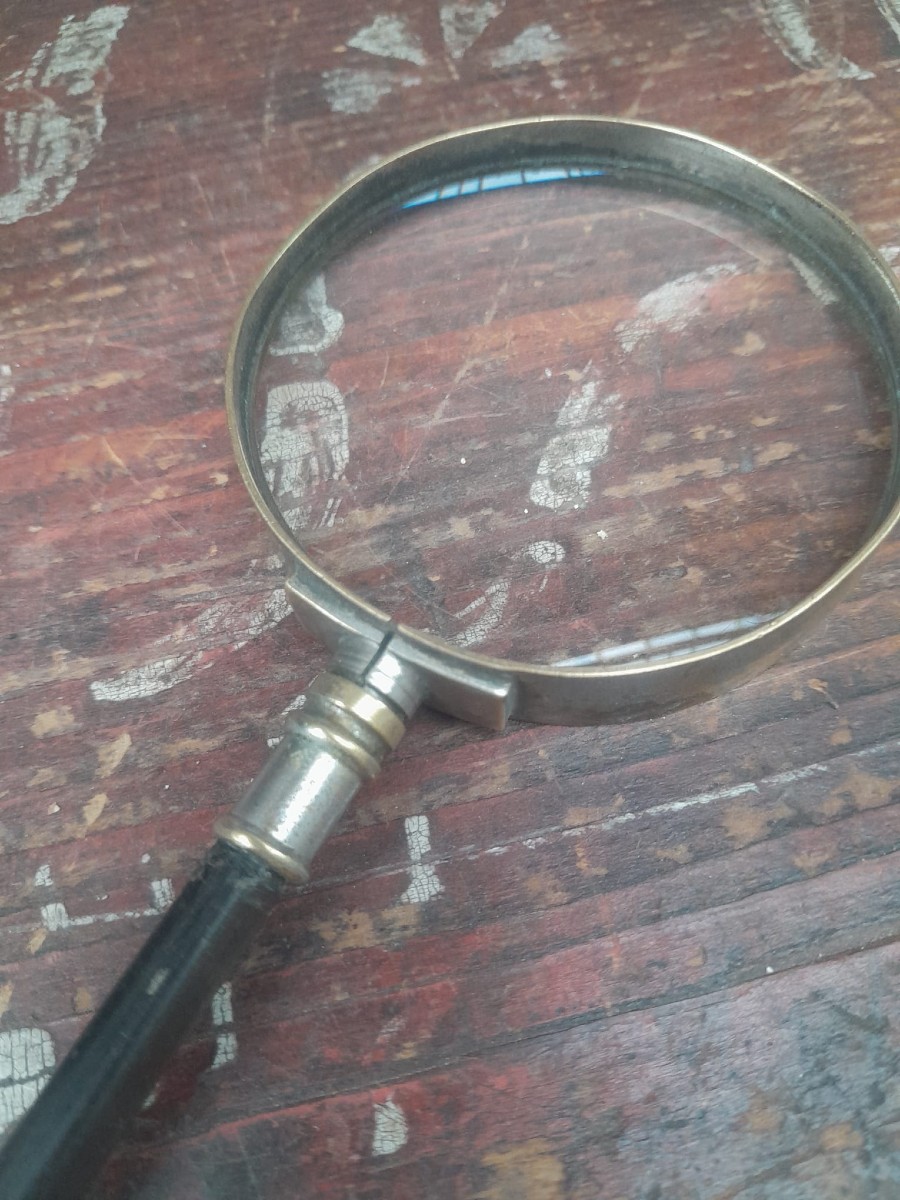 Loupe de bureau, métal et fanon de baleine, XIXÈME-photo-4