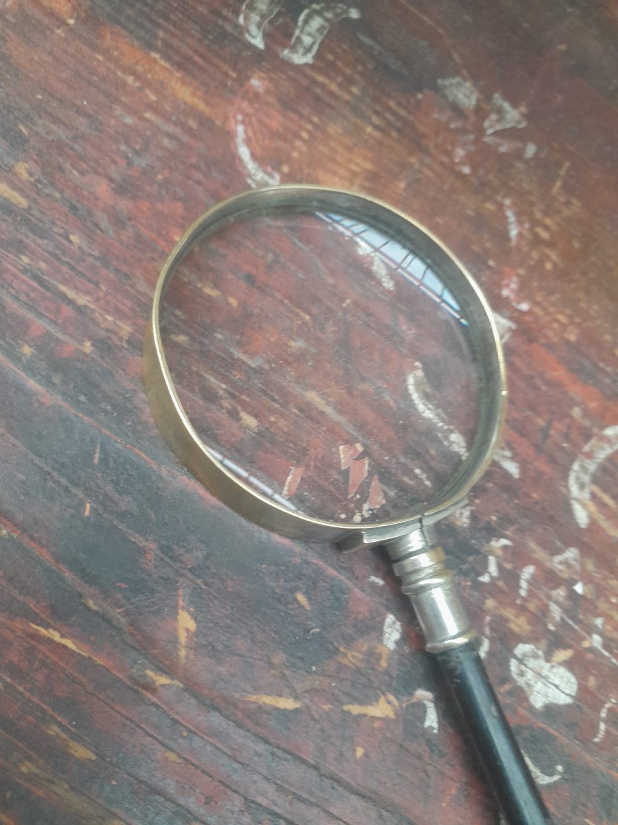 Loupe de bureau, métal et fanon de baleine, XIXÈME-photo-2