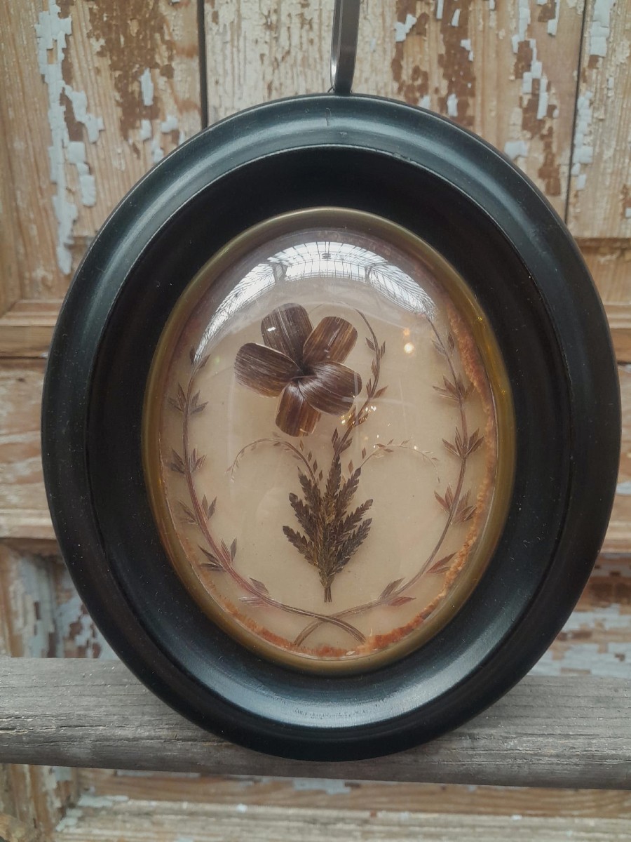 Cadre de deuil en cheveux, Napoléon III, XIXÈME