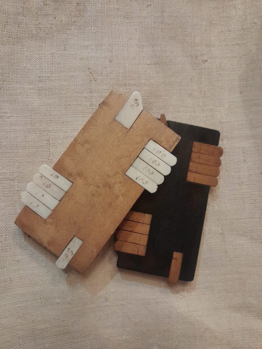 Two Bridge Counters, 19th Century, France, Birdseye Maple And Mahogany