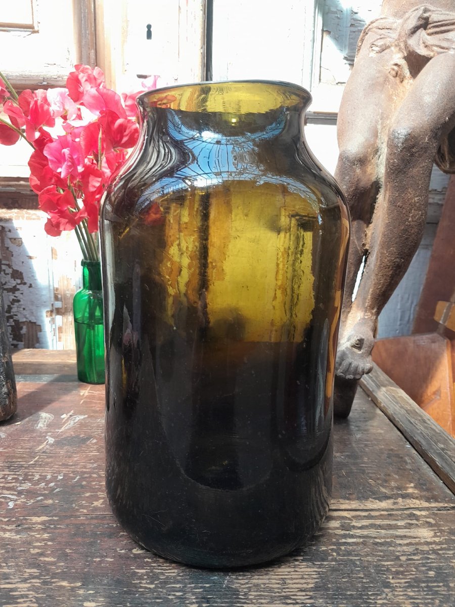 Large Blown Glass Truffle Jar, Early 19th Century-photo-2