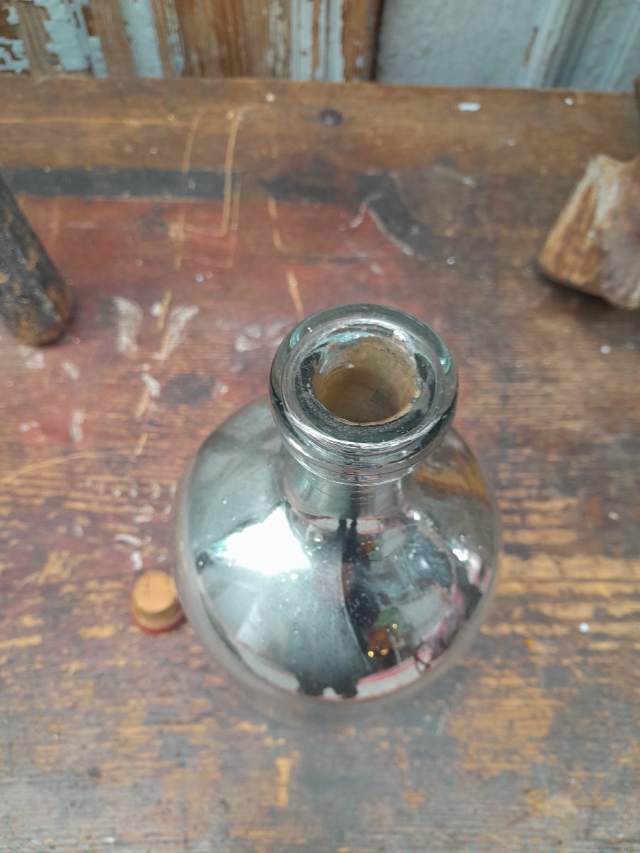 Flacon en verre soufflé mercurisé, XIXÈME-photo-4