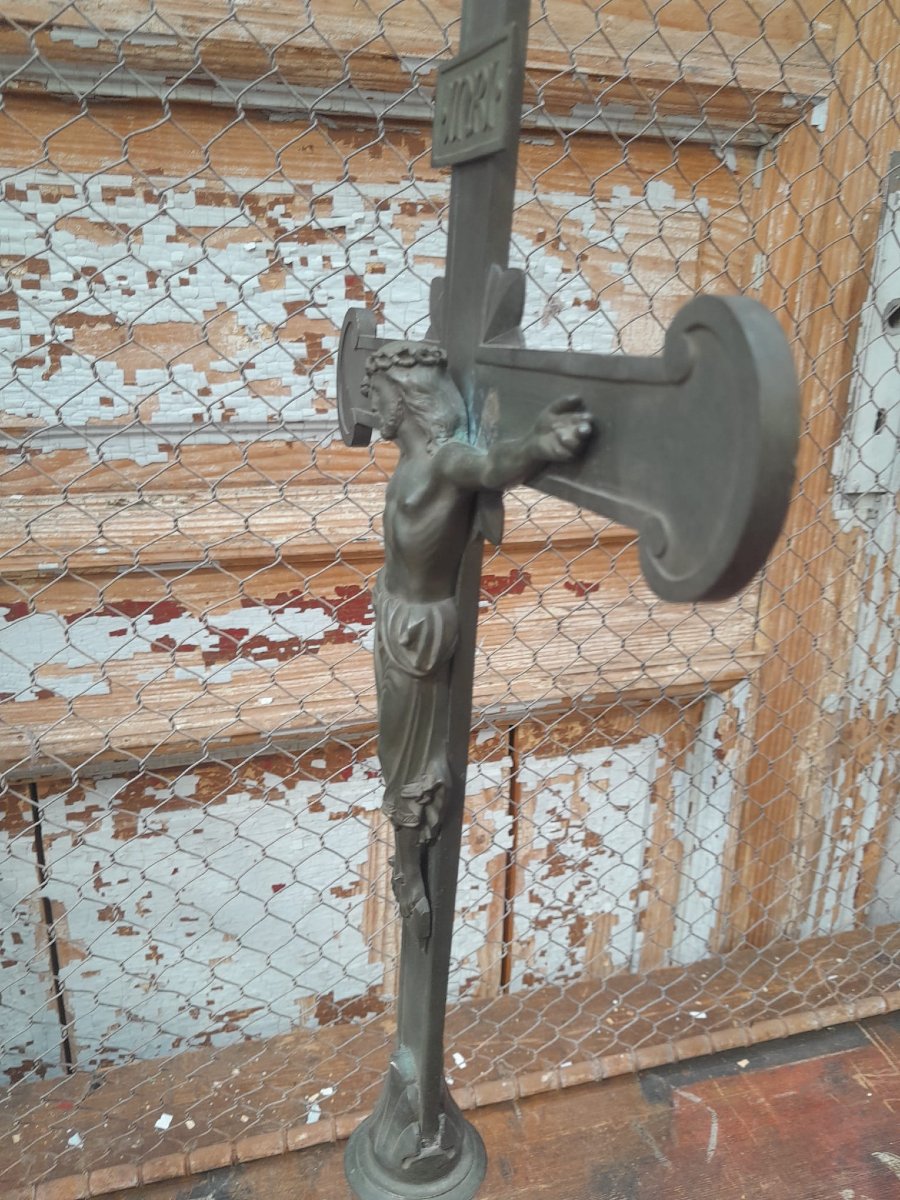 Altar Crucifix, 19th Century, Bronze-photo-5