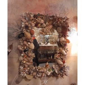 Rocaille Style Shell Mirror, Handmade