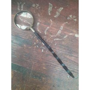 Desk Magnifying Glass, Metal And Whalebone, 19th Century