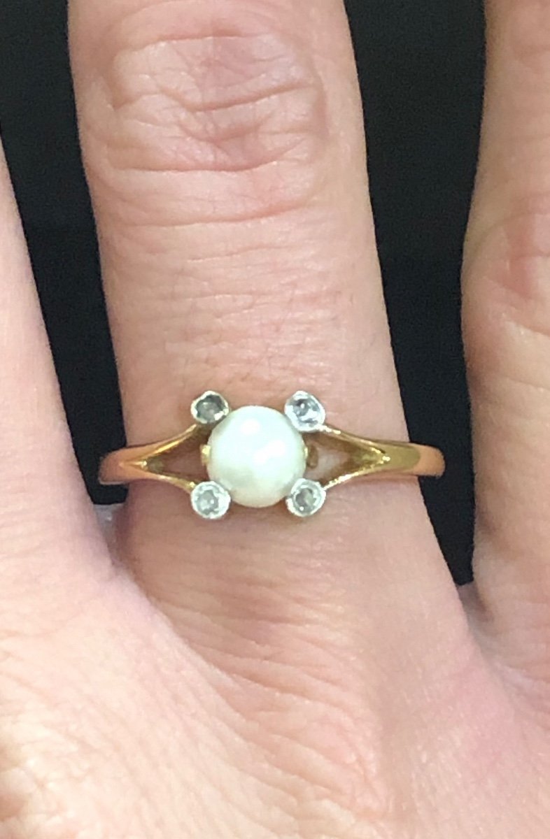 Pearl And Diamond Roses Ring-photo-2