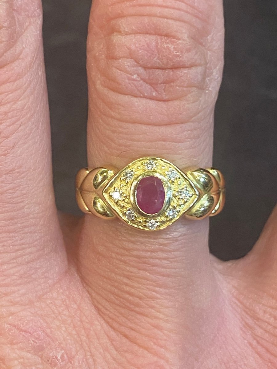 Bague Rubis Et Diamants-photo-2