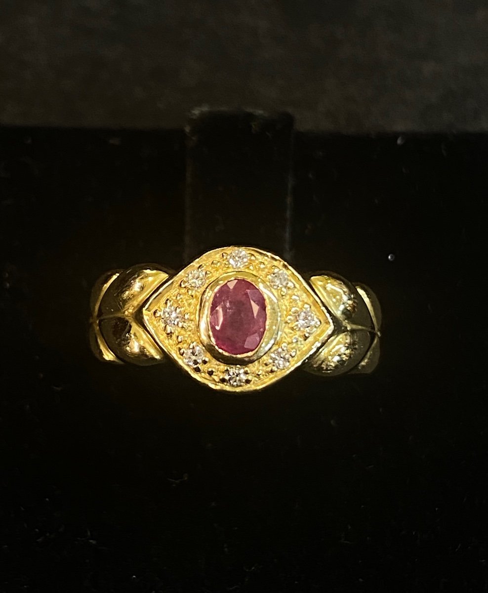 Bague Rubis Et Diamants
