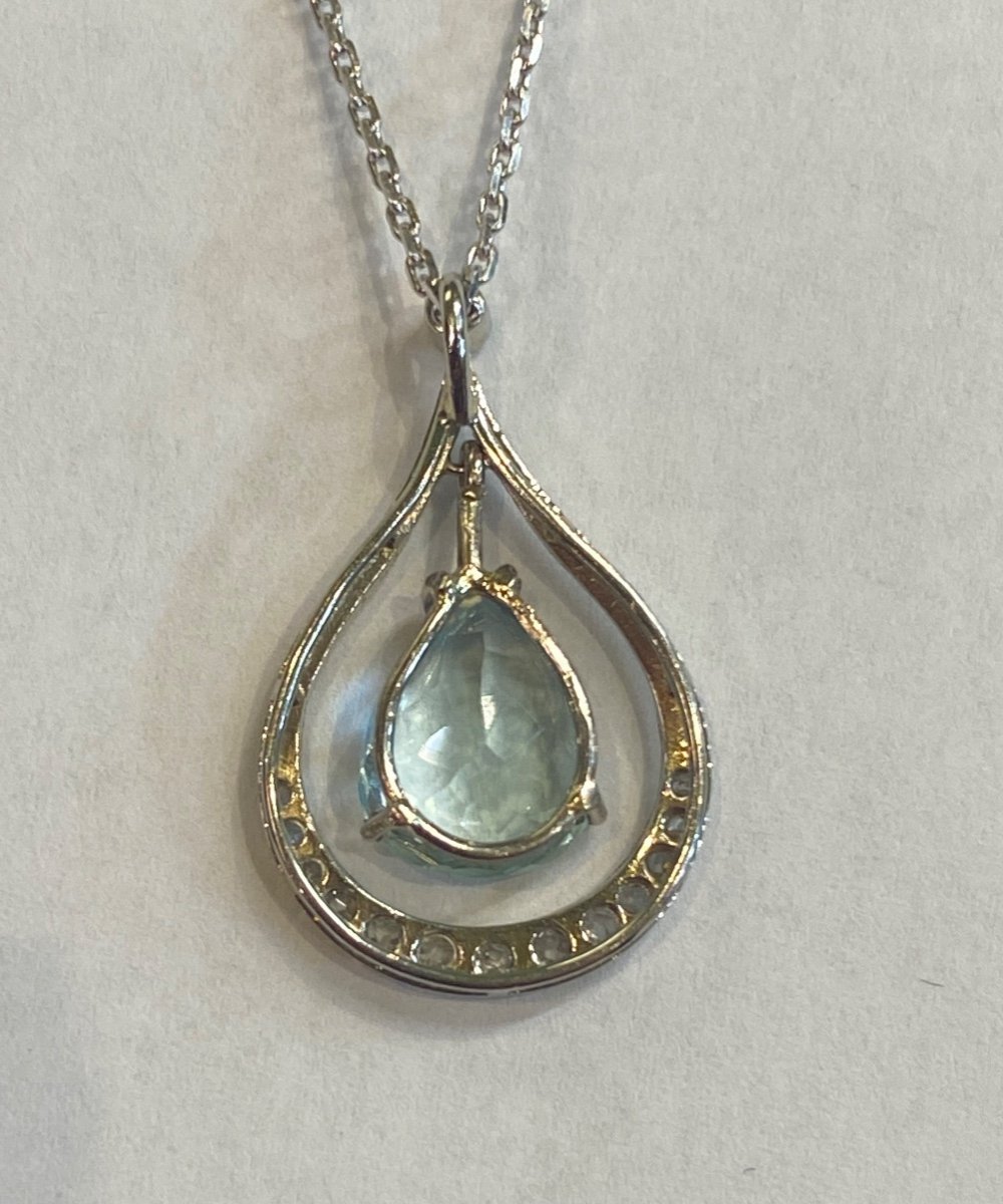 An Art Deco Aquamarine Necklace-photo-4