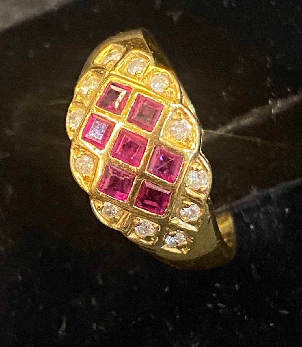 Bandeau Ruby Diamonds Ring-photo-3