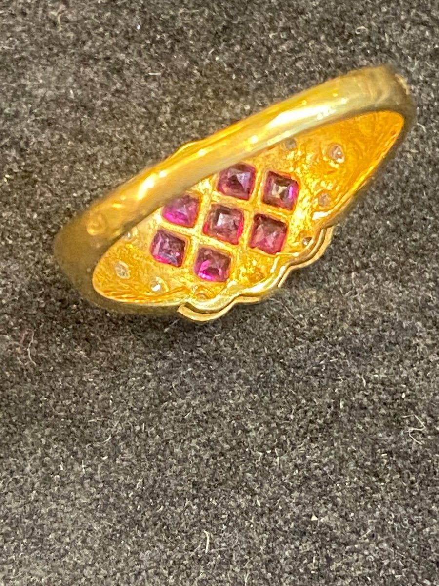 Bandeau Ruby Diamonds Ring-photo-4