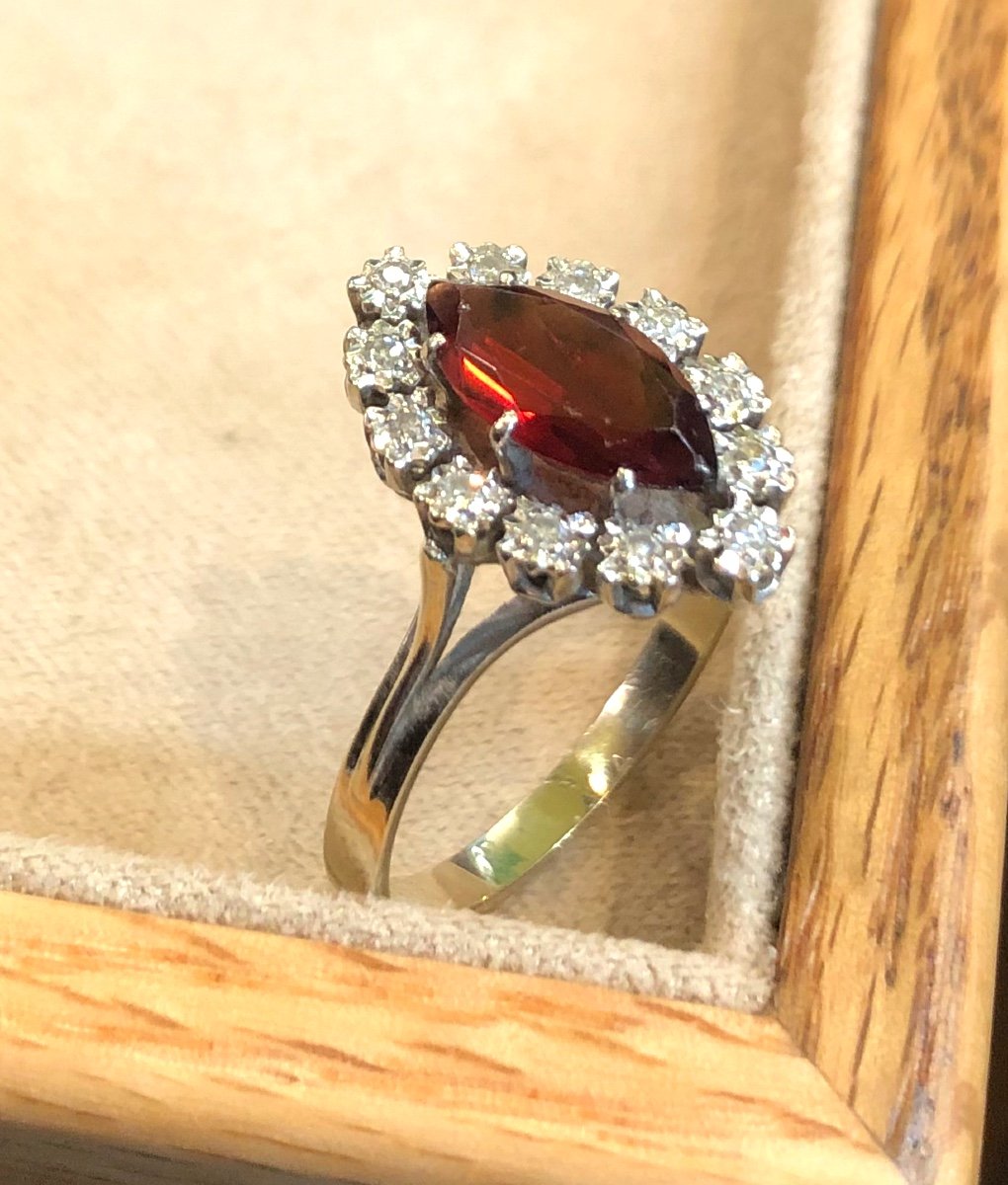 Marquise Garnet And Diamond Ring-photo-6