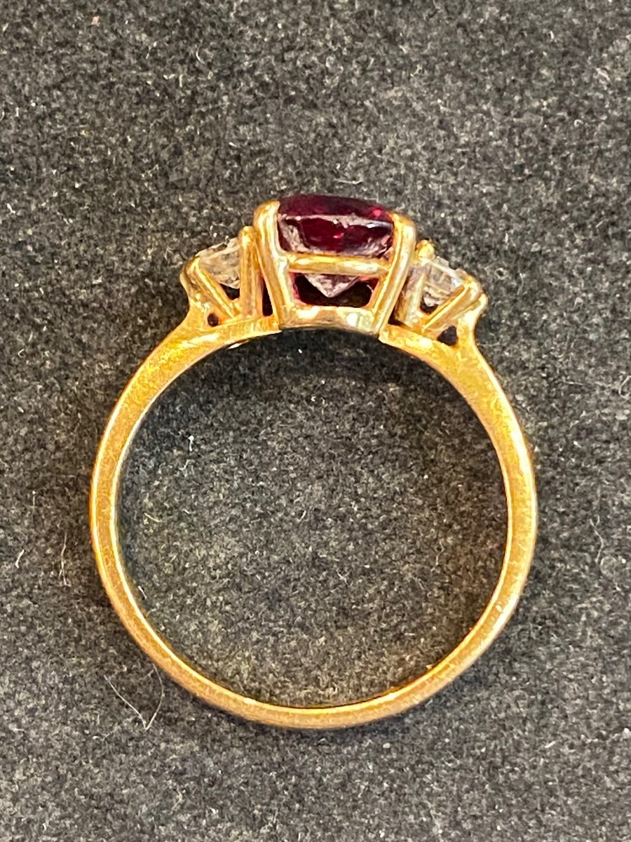 Ruby And Diamond Line Ring-photo-3