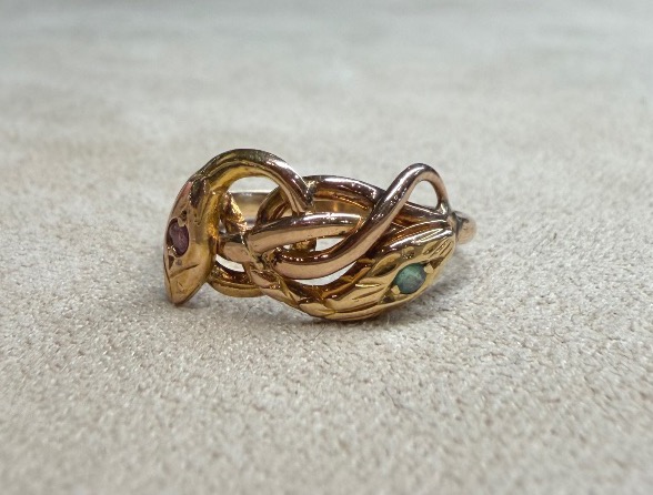 Bague Serpents émeraude Et tourmaline  