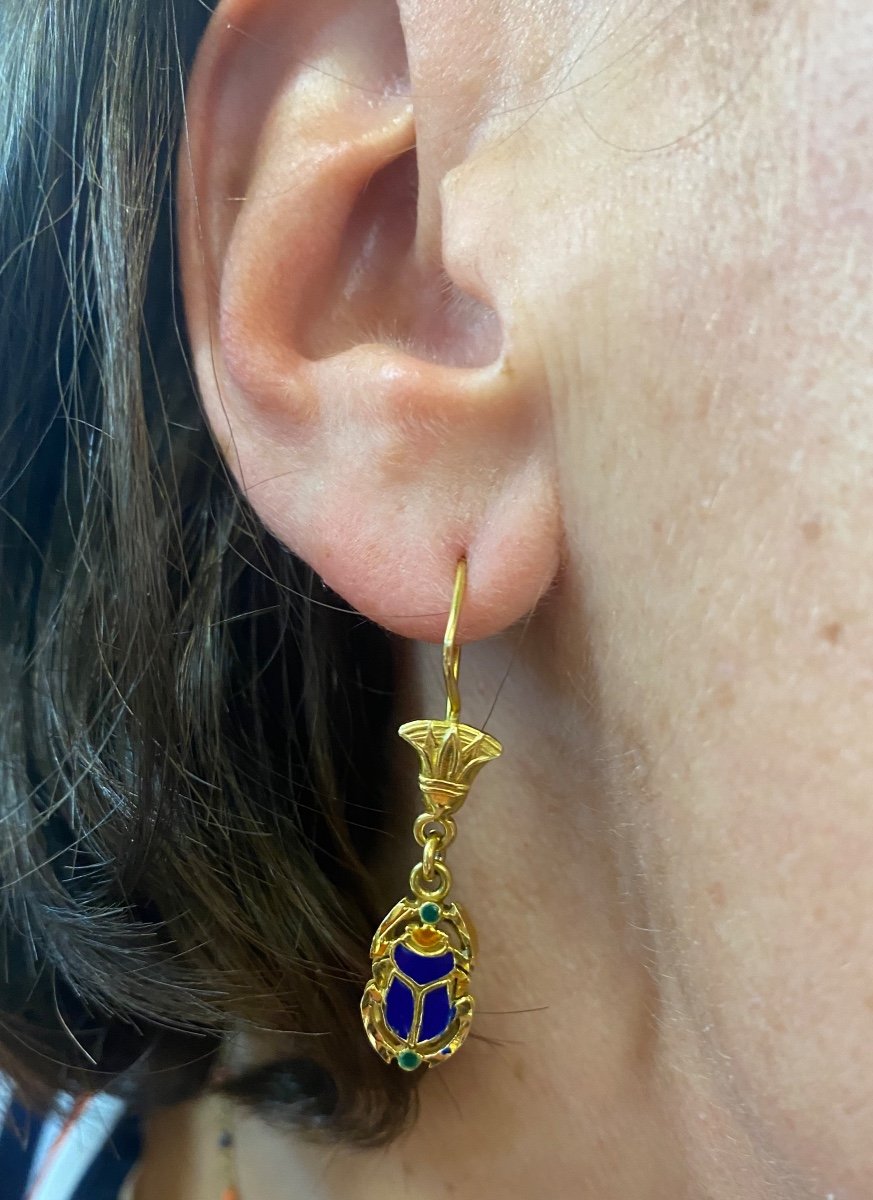 A Pair Of Earrings With Scarabs-photo-3