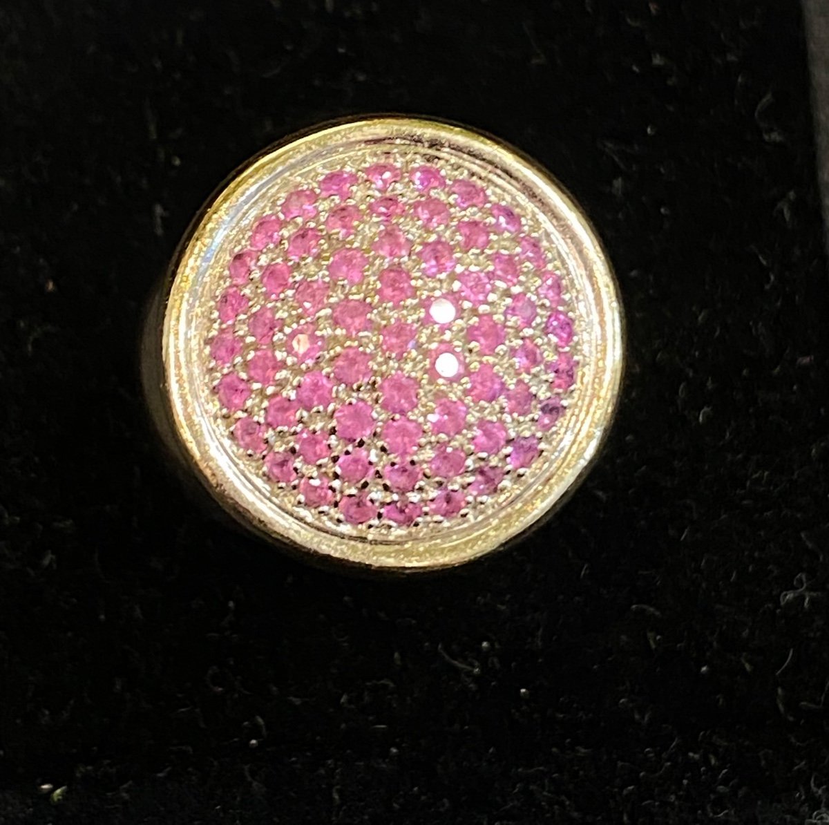 Bague  ronde Saphirs Rose-photo-3