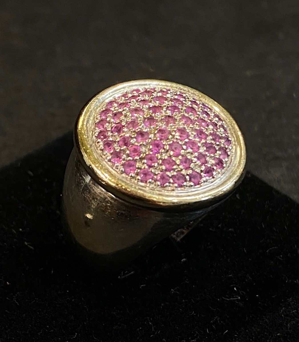 Bague  ronde Saphirs Rose