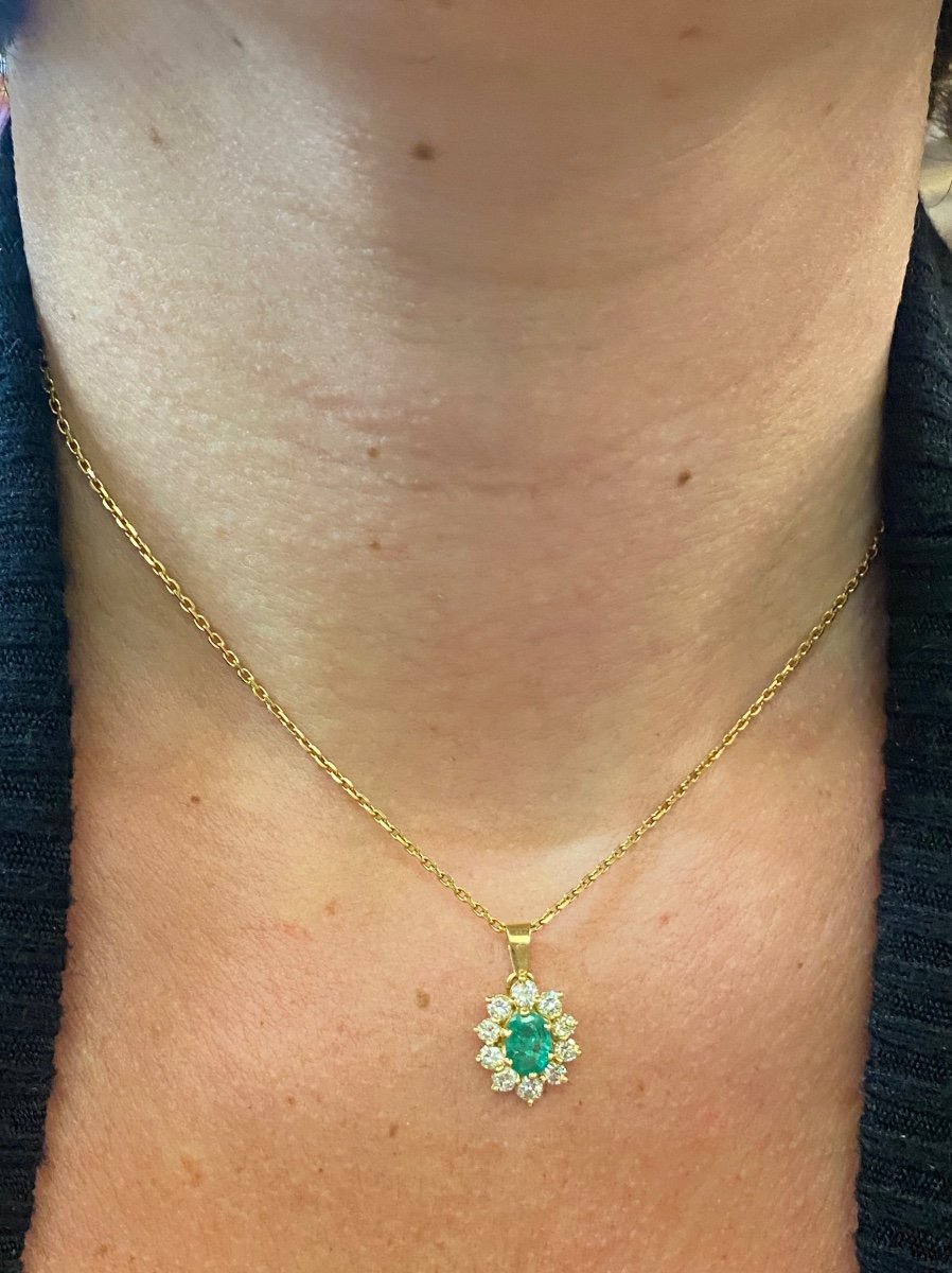 Emerald Pendant Diamonds-photo-3