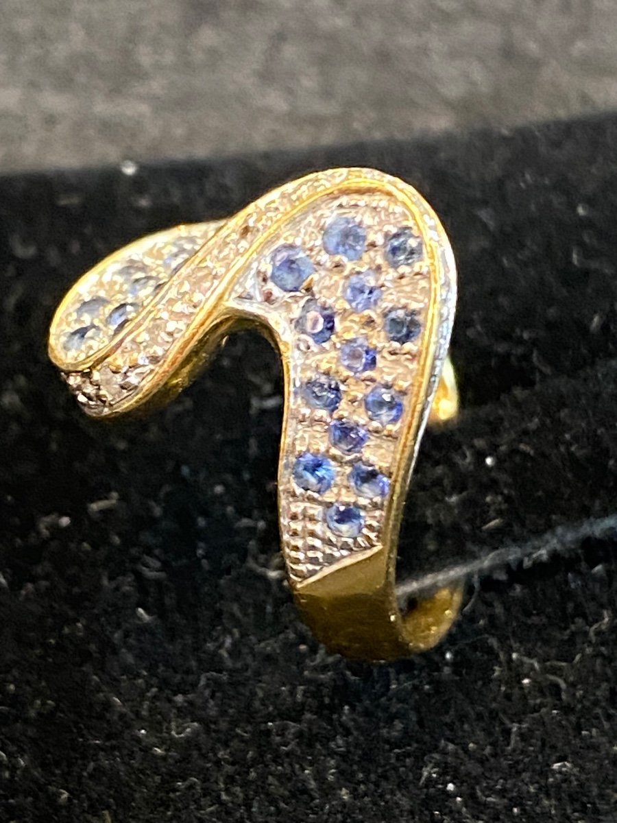 Bague Virage Saphirs Et Diamants -photo-3