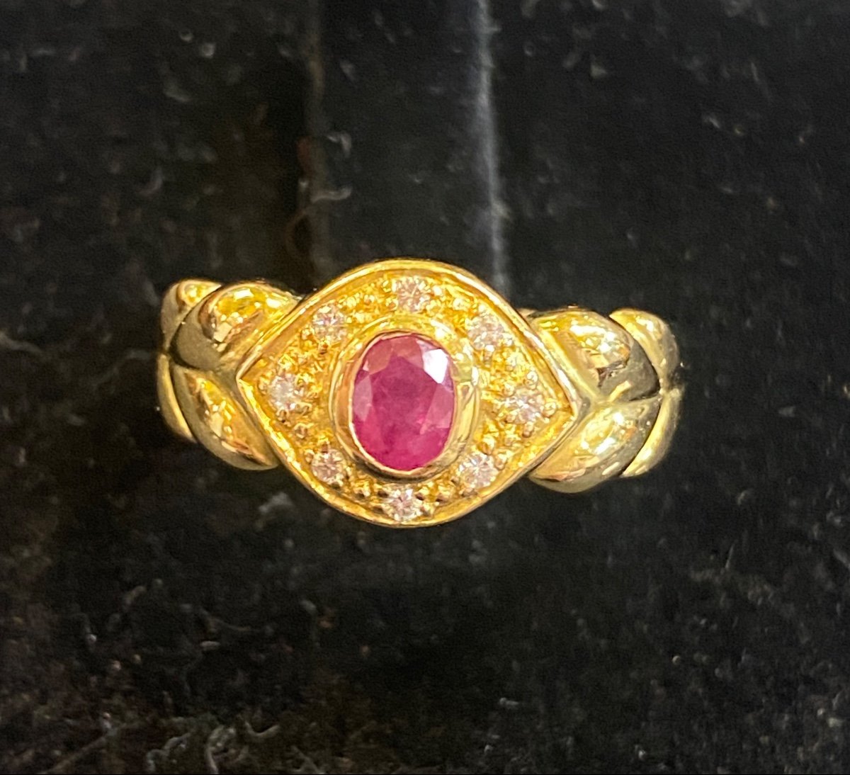 Ruby And Diamond Braided Ring