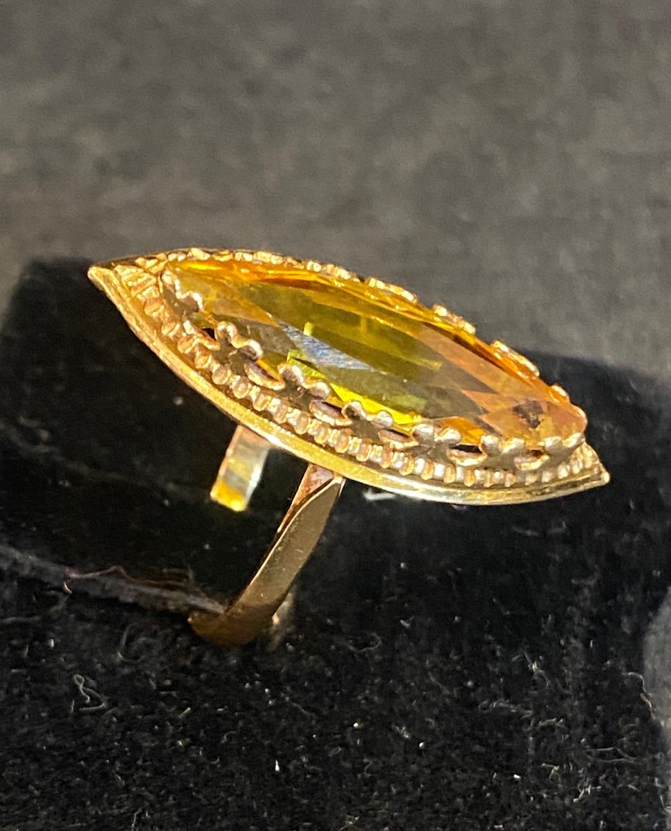 Yellow Stone Marquise Ring -photo-3