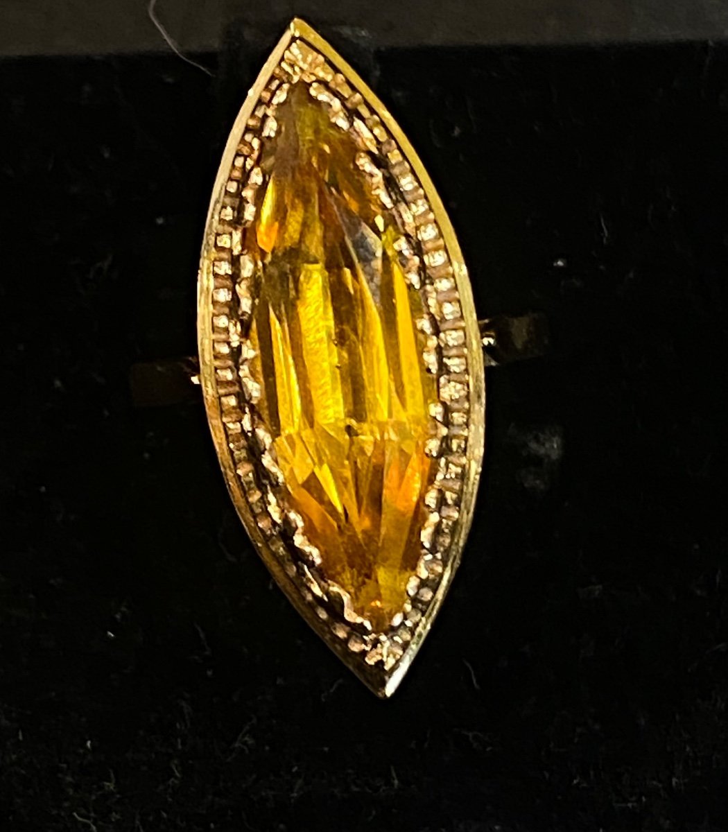 Yellow Stone Marquise Ring 