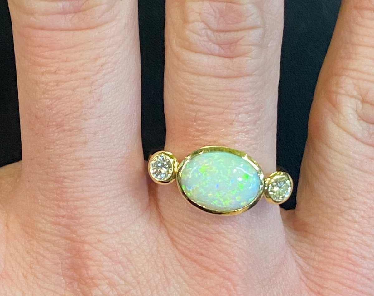 Opal And Diamond Ring -photo-4