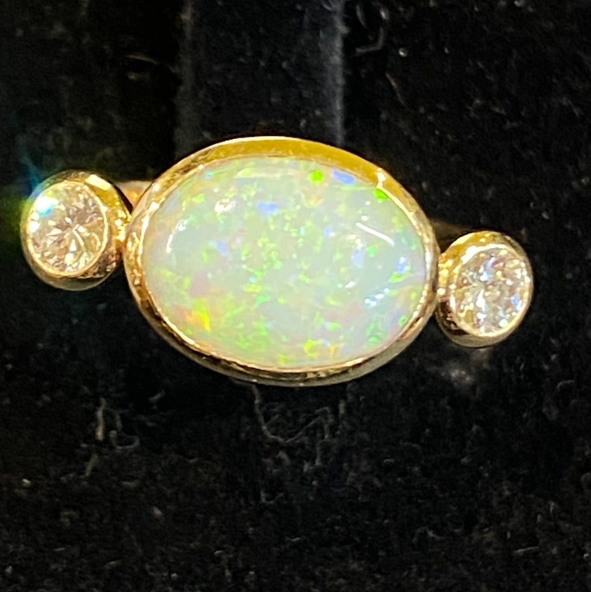 Opal And Diamond Ring 
