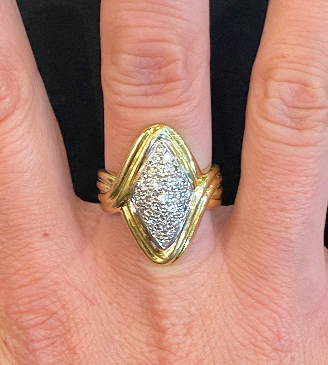 Marquise Pavement Diamond Ring -photo-2