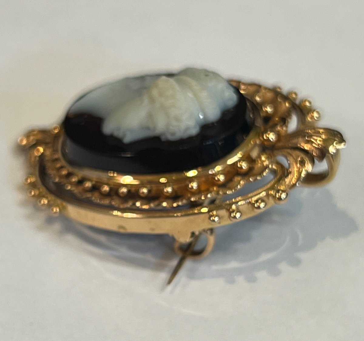 Broche Pendentif Camée Sur Agate-photo-4