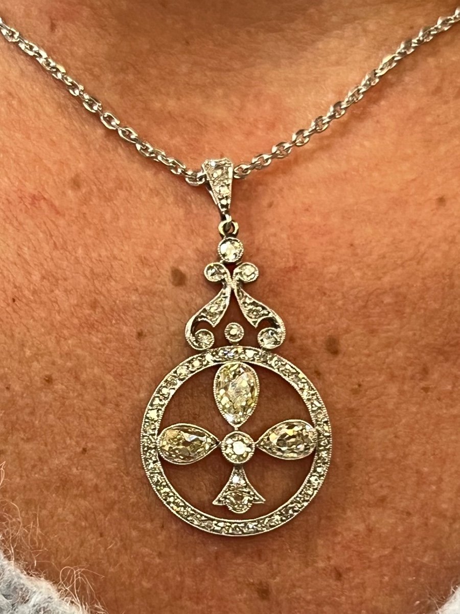 Art Deco Diamond Necklace -photo-4