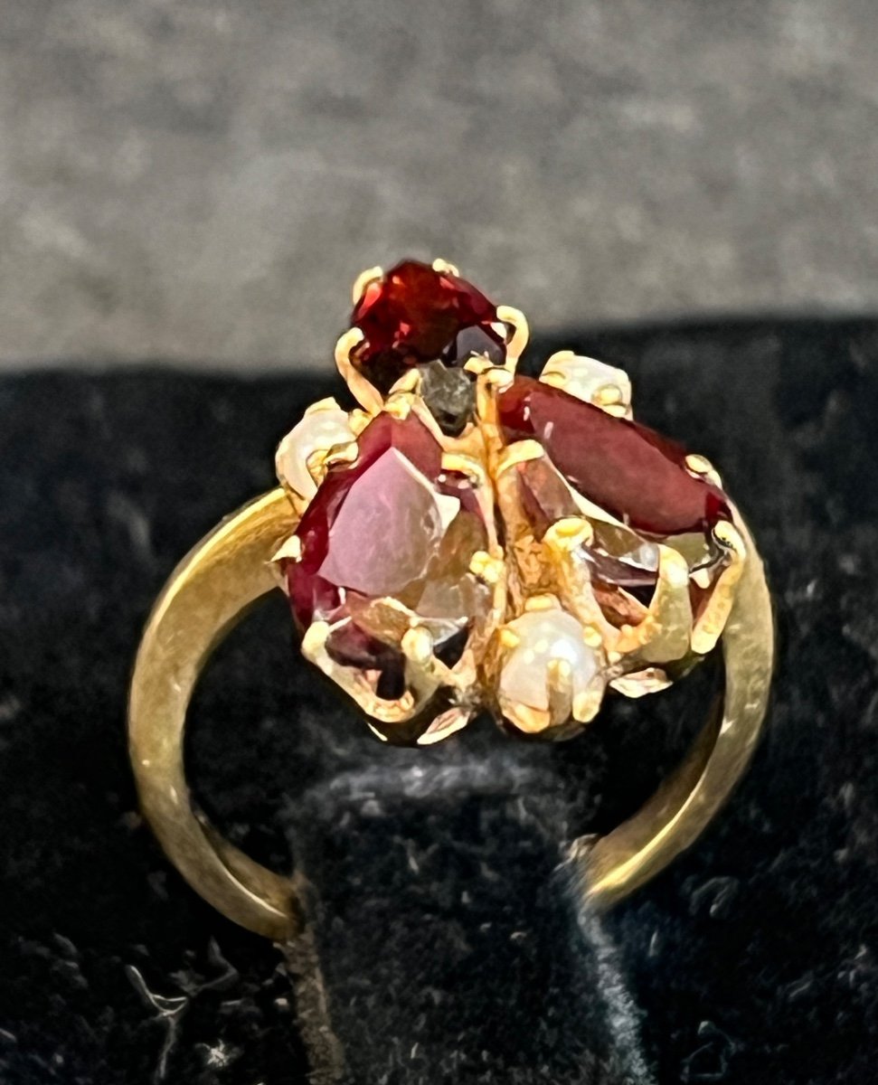 Duchess Garnet And Pearl Ring -photo-4