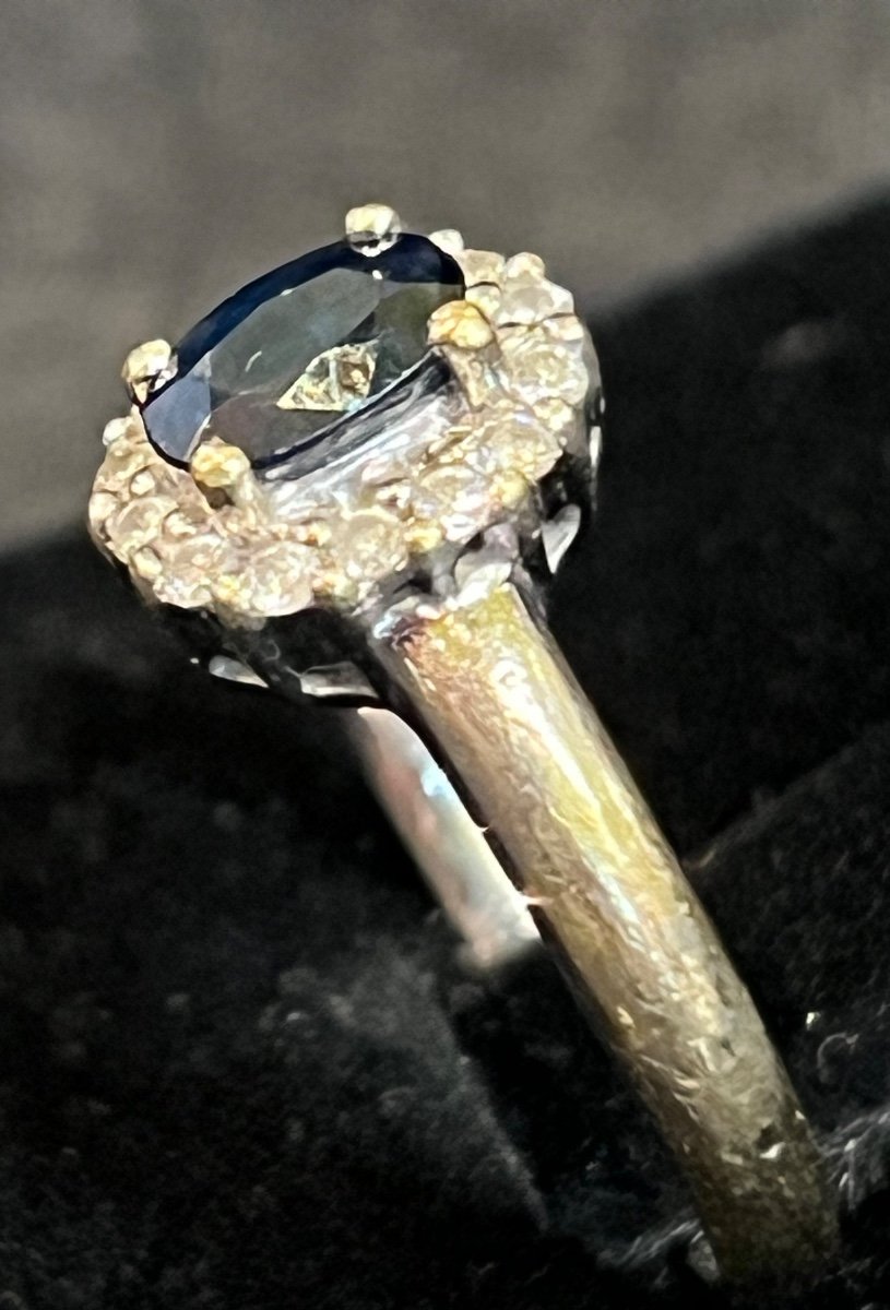 Bague Pompadour Saphir Diamants -photo-4
