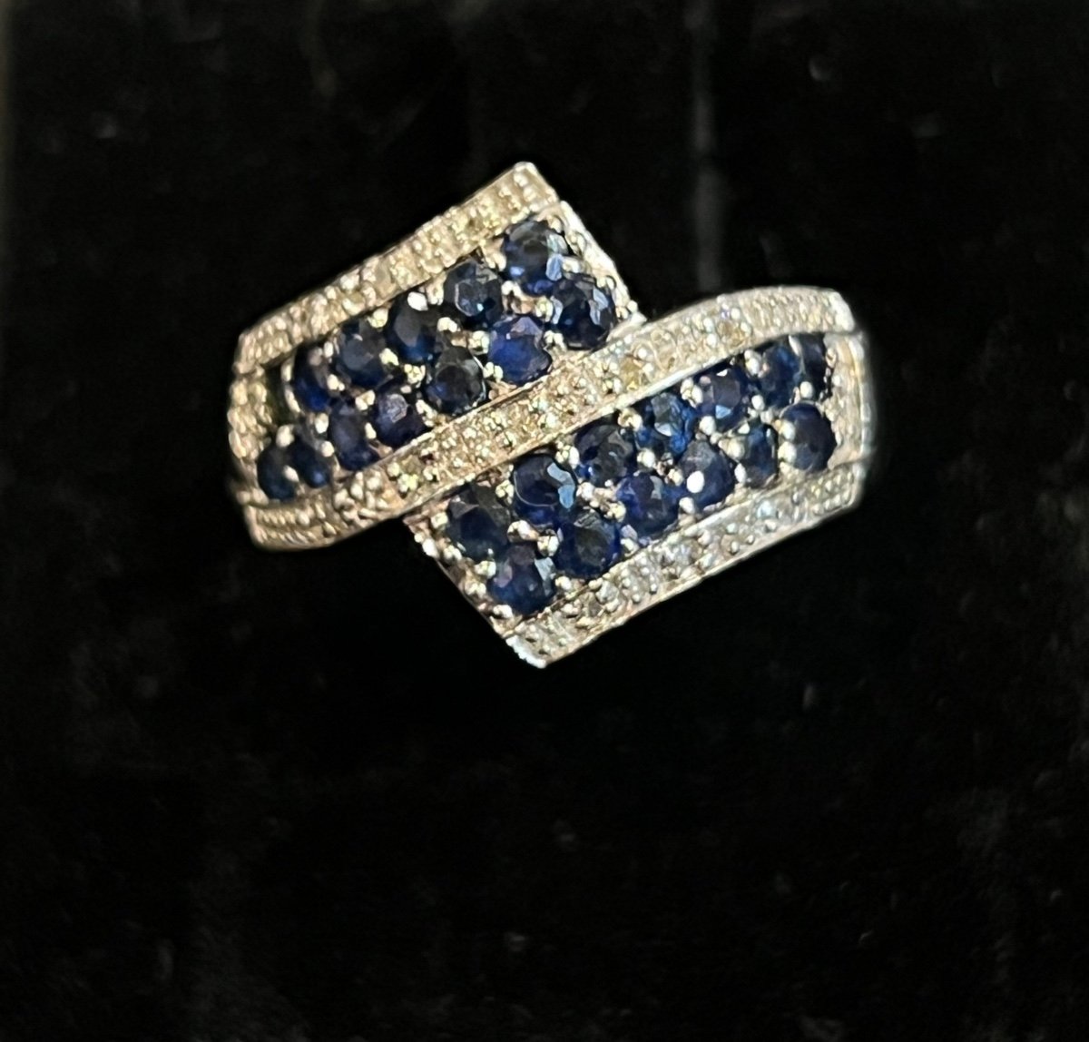 Bague Croisée Saphirs Et Diamants 