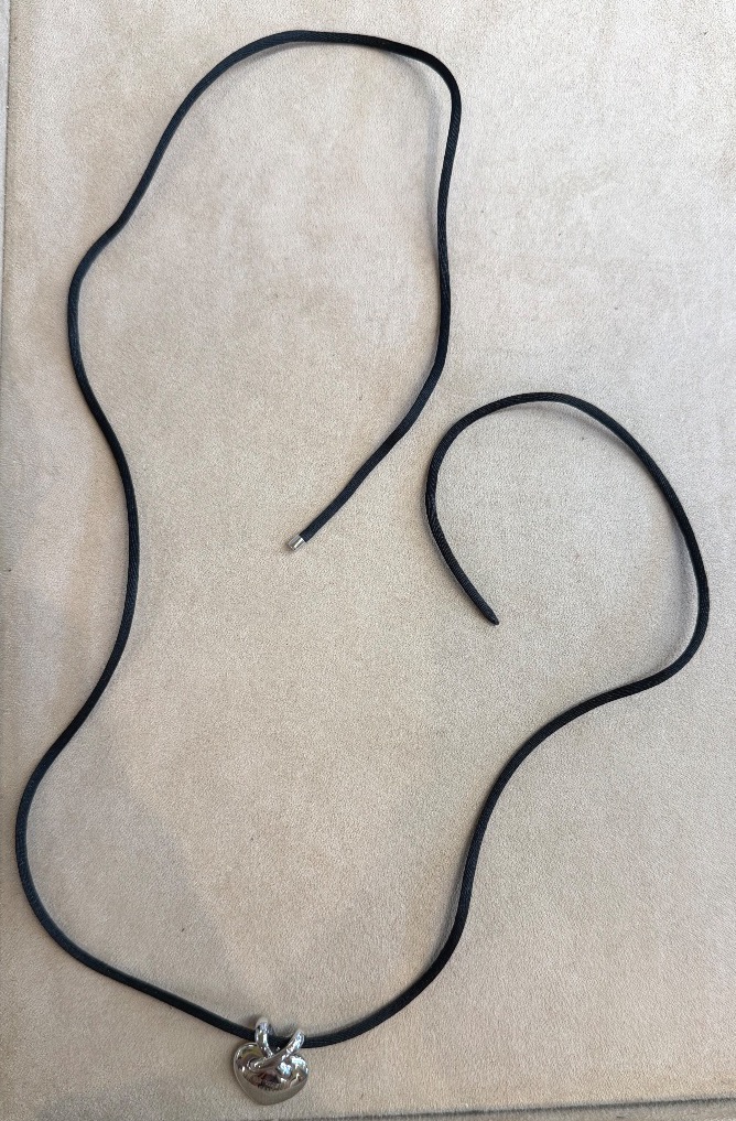 Collier Chaumet, "coeur Liens", Or Blanc Et Diamants.-photo-2