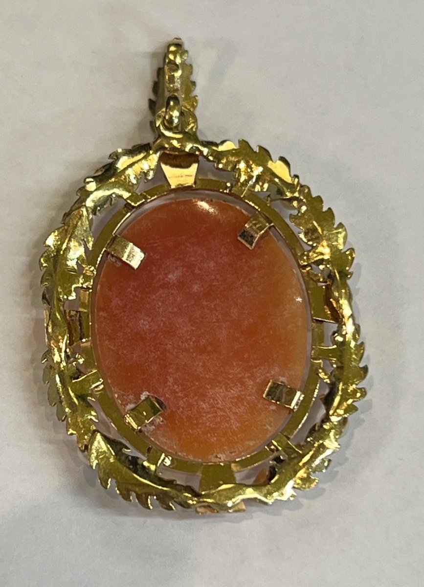Pendentif Camée Et Perles -photo-3