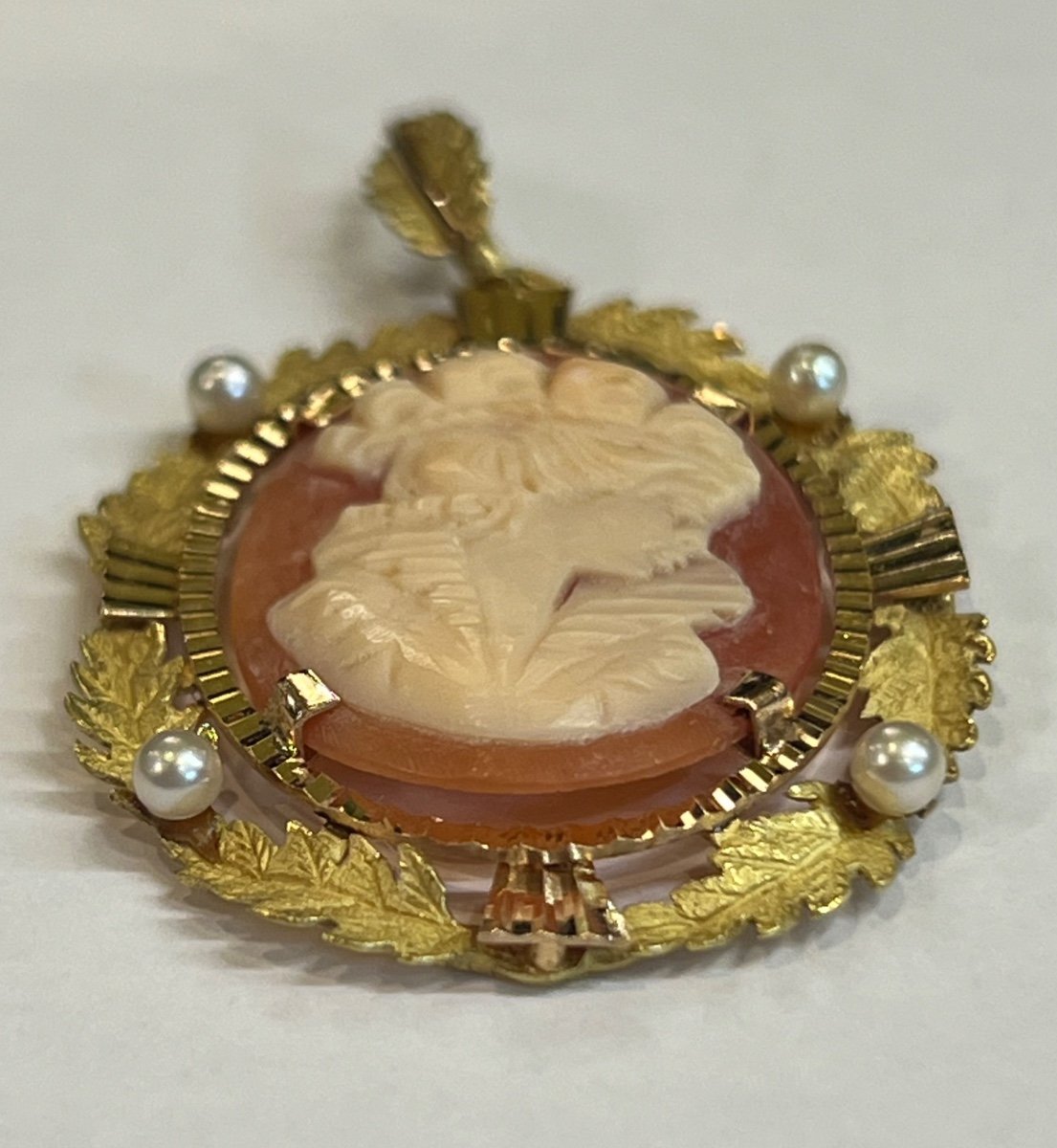 Pendentif Camée Et Perles -photo-4