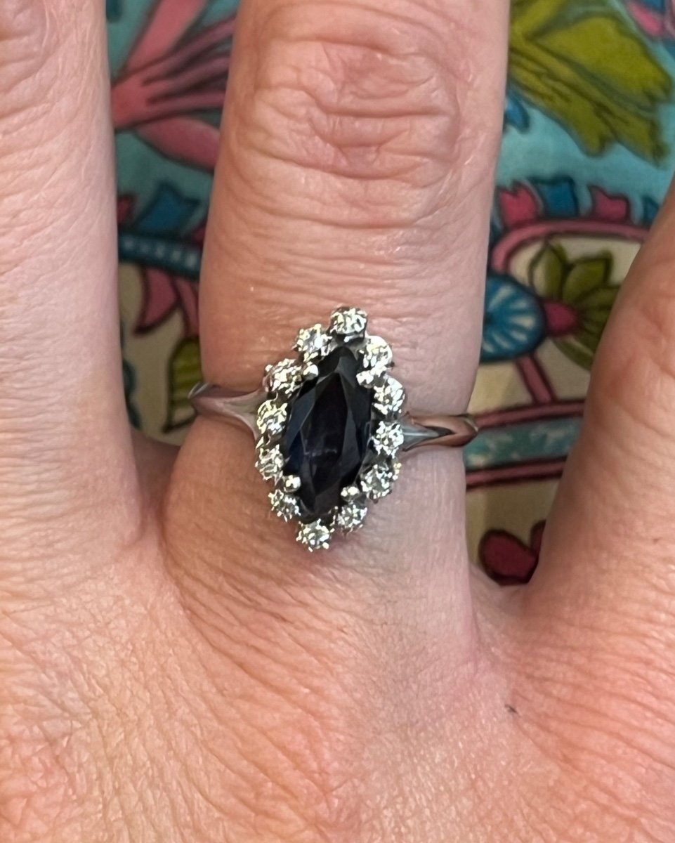 Marquise Sapphire And Diamond Ring -photo-2