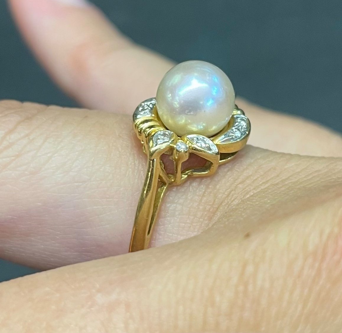 Pearl And Diamond Ring-photo-1