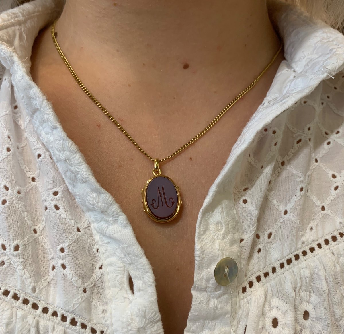 Pendentif Cassolette Agate porte photo-photo-2