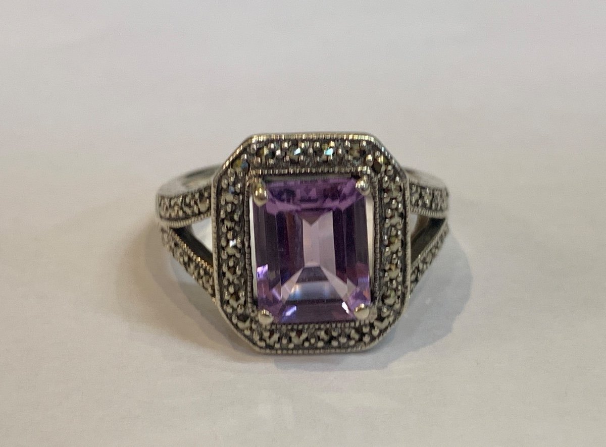 Bague Argent Amethyste-photo-2